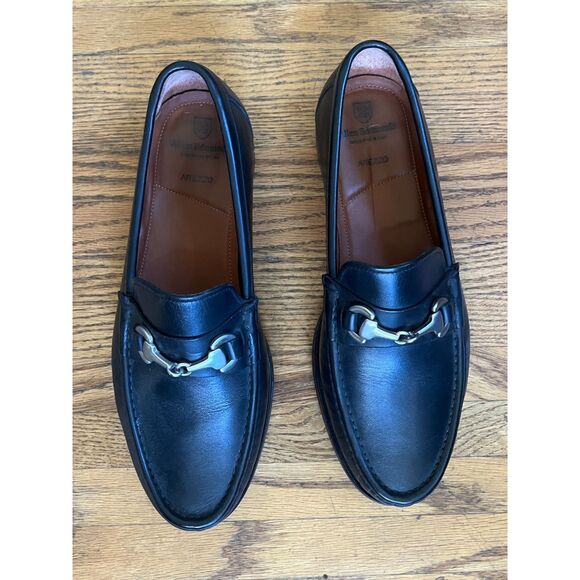 Allen Edmonds Black Leather Silver Horsebit Slip On Loafer Shoes Mens Size 9 - Picture 9 of 9